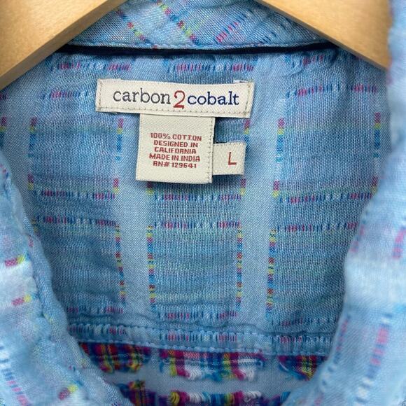 Carbon 2 Cobalt Size Large Cotton Button Down - Picture 2 of 9
